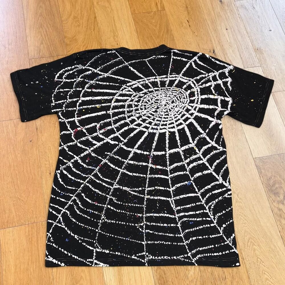 Vintage Inkslingers USA Y2K Skull Flame Spiders AOP Shirt Black Men Size XL - Picture 3 of 6